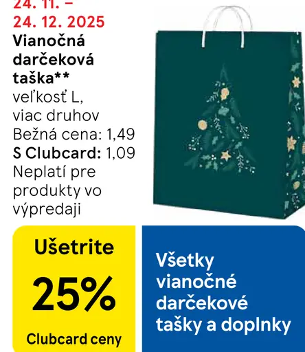 Vianočná darčeková taška