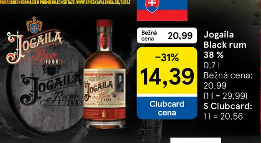 Jogaila Black Rum 38%