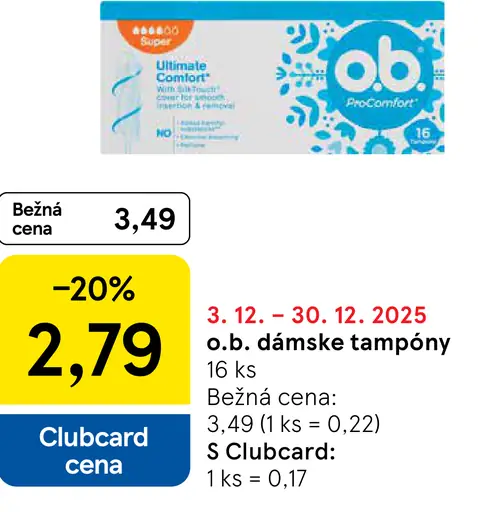 O.b. dámske tampóny