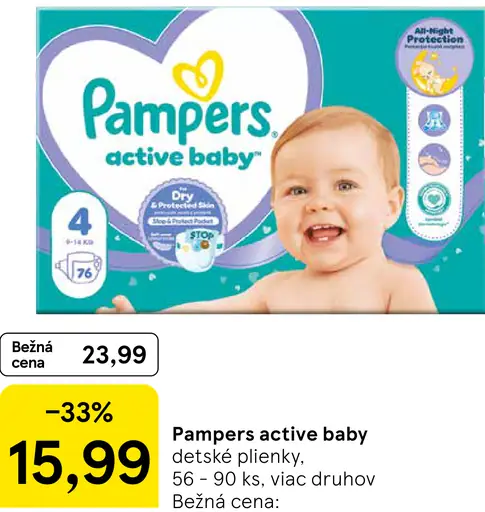 Pampers active baby plienky