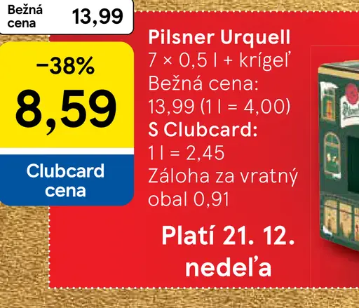 Pilsner Urquell 0,5 l + kriegel