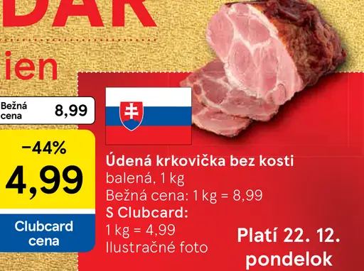Údená krkovička bez kosti balená