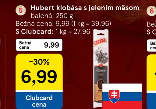 Hubert klobása s jelením mä­som