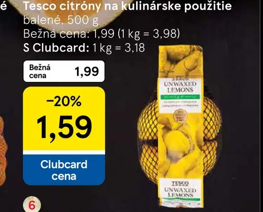 Tesco citróny na kulinárske použitie