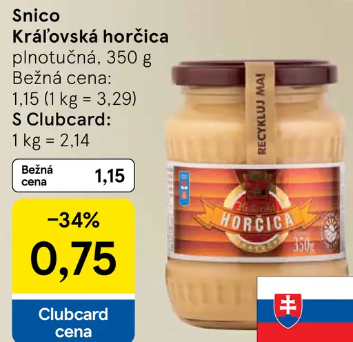Snico Kráľovská Horčica plnotučná