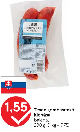 Tesco gombasecká klobása
