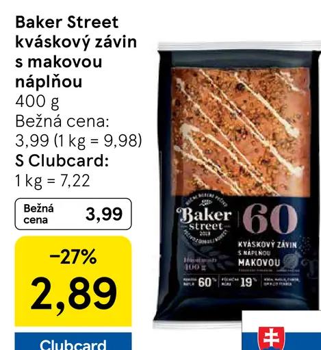 Baker Street Kváskový závin s náplňou makovou