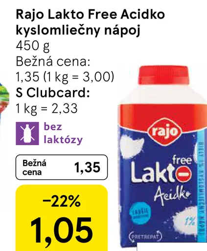 Rajo Lakto Free Acidko kyslomliečny nápoj vanilka