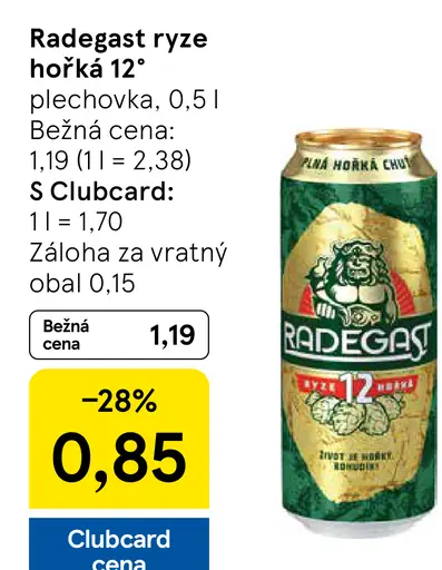 Radegast Rýze hořká plechovka