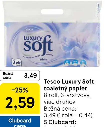 Tesco Luxury Soft toaletný papier
