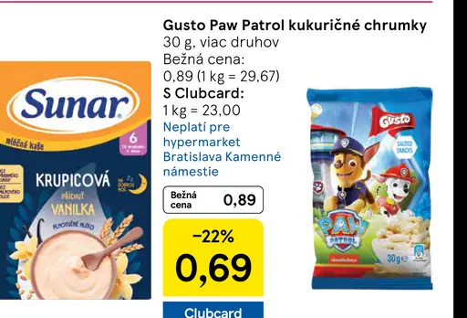 Gusto Paw Patrol kukuričné tyčinky
