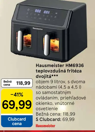 Hausmeister teplovzdušná fritéza dvojitá