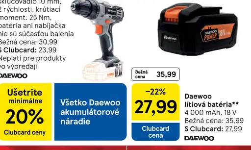 Daewoo litová batéria