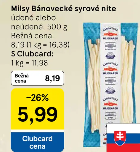 Milsy Bánovecké syrové nite údené alebo neuúdené