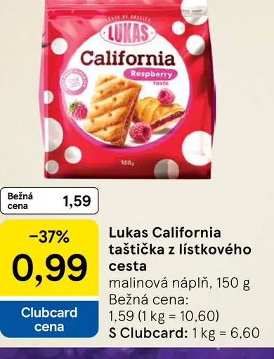 Lukas California taštička z lístkového cesta malina