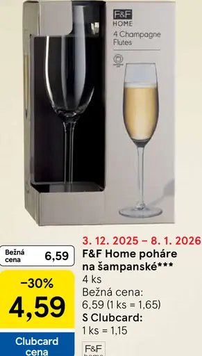 F&F Home poháre na šampanské