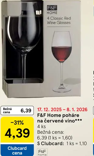 F&F Home poháre na červené víno