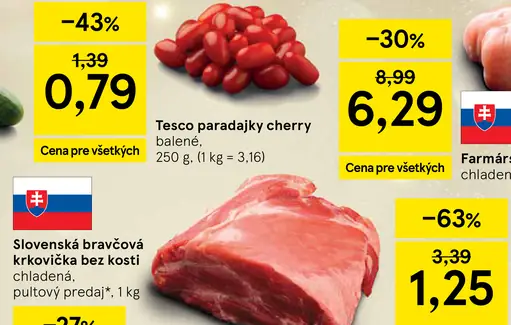 Tesco paradajky cherry na stopke