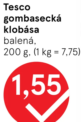 Tesco gombasecká klobása