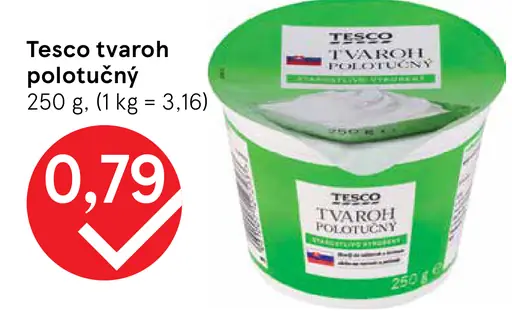 Tesco tvaroh odtučnený
