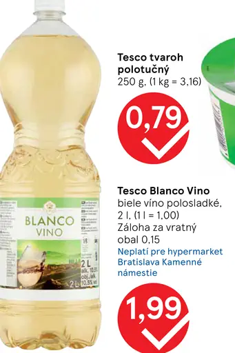 Tesco Blanco Vino biele víno polosladké