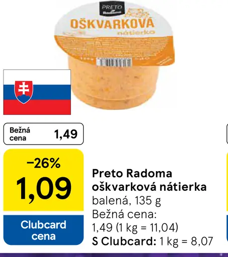 PRETO Radoma Oškvarková nátierka