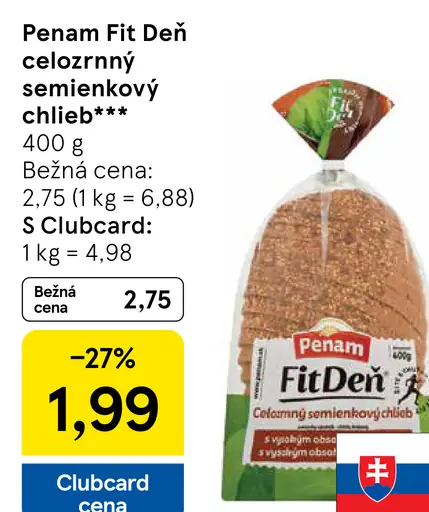 Penam Fit Deň Celozrnný semienkový chlieb