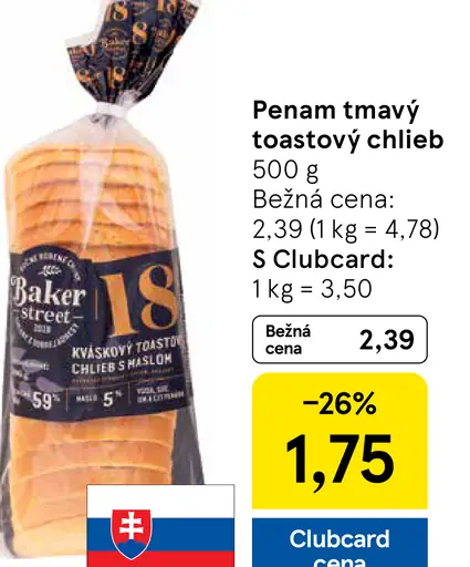 Penam tmavý toastový chlieb