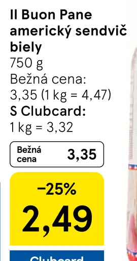 Il Buon Pane americký sendvič biely