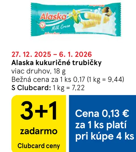 Alaska kukuričné trubičky