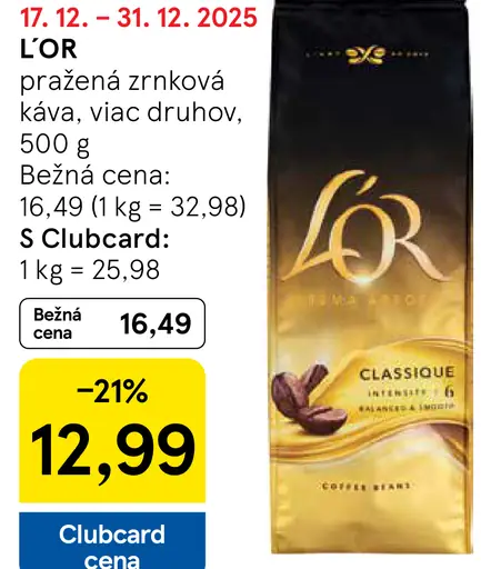 L'OR pražená káva