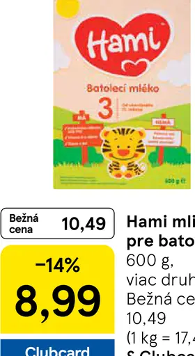 Hami mlieko pre batoľatá