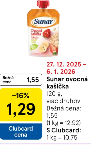 Sunar ovocná kašička