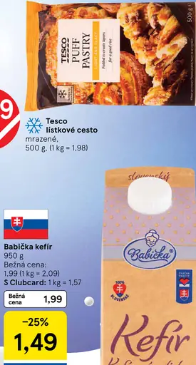 Tesco lístkové cesto mrazené