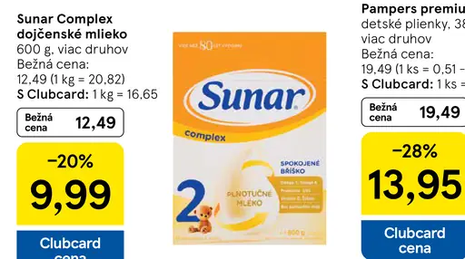 Sunar Complex dojčenské mlieko