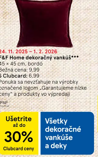 F&F Home dekoračný vankúš