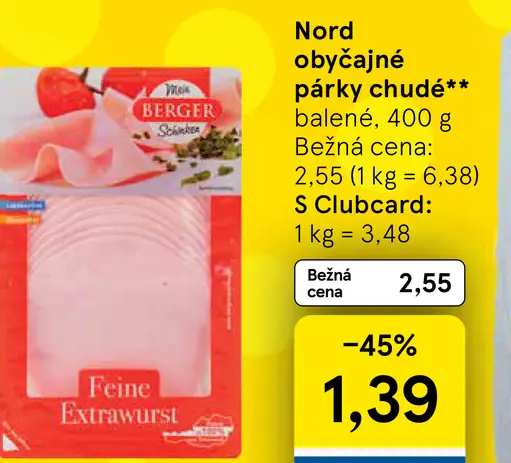 Nord obyčajné párky chudé