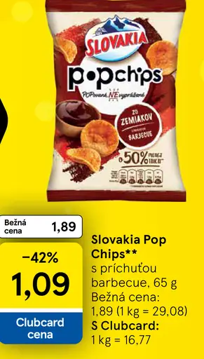 Slovakia Pop Chips barbecue zemiakové snacky