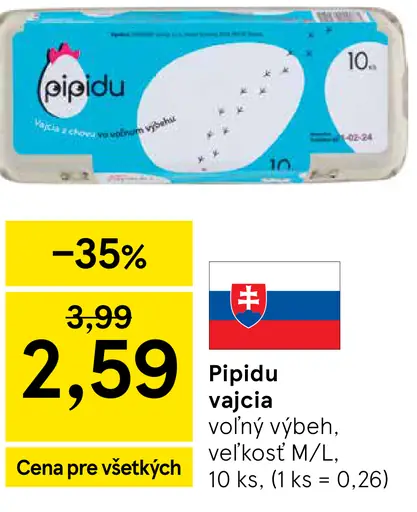 Pipidu vajcia voľný výbeh veľkosť M/L