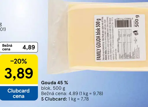 Gouda 45 % syr blok