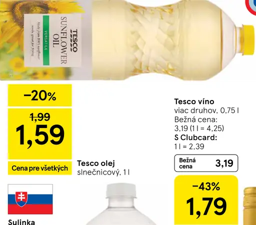 Tesco olej slnečnicový