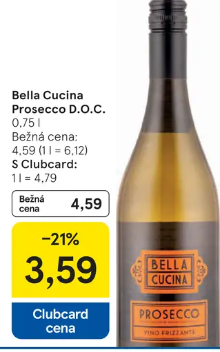 Bella Cucina Prosecco D.O.C. víno frizzante