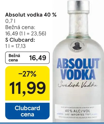 Absolut vodka 40 %