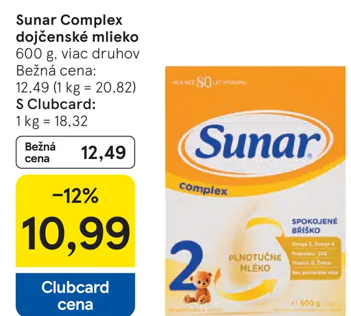 Sunar Complex dojčenské mlieko