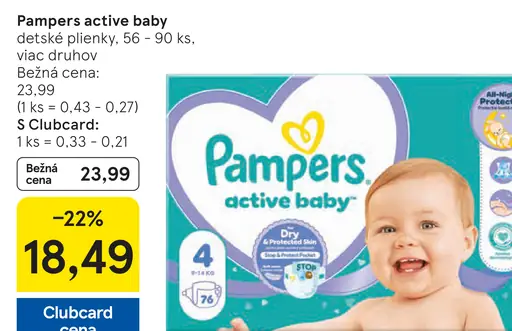 Pampers active baby plienky