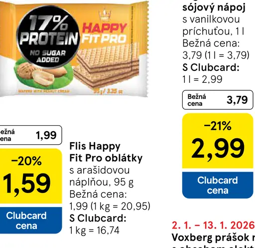 Flis Happy Fit Pro oblátky so s arašidovou náplňou