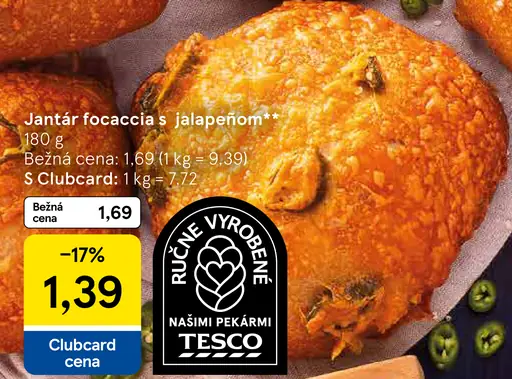 Tesco Jantár focaccia s jalapeñom