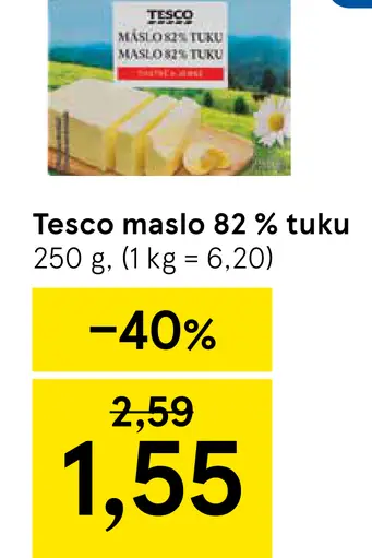 Tesco maslo 82% tuku
