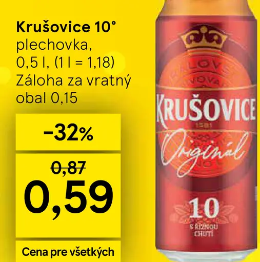 Krušovice 10° plechovka