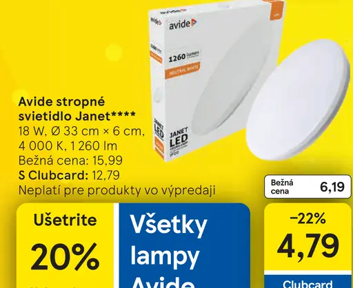 Avide stropné svietidlo Janet